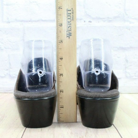 Clarks Bendables Brown Leather Slip On Mule Clogs Shoes Size 8.5 M - Picture 6 of 9